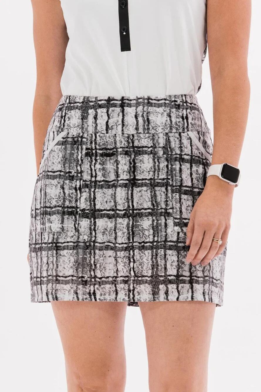 FORAY GOLF Sunlit Boucle Golf Skort Gray Pull On Performance Skort Women's XS